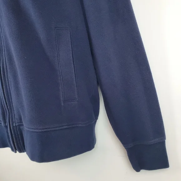 Banana Republic Navy Tight Knit Zip Up Jacket Size L Mens - Picture 6 of 10